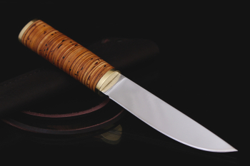 Якутский нож "Рабочий" Клинок х12мф, рукоять береста.